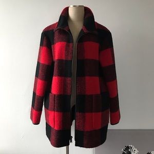 Pendleton Buffalo Plaid Cocoon Coat, L